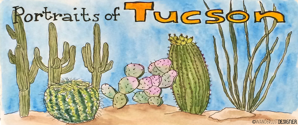 Portraits of Tucson, Arizona (watercolor by Wanderlust Designer)